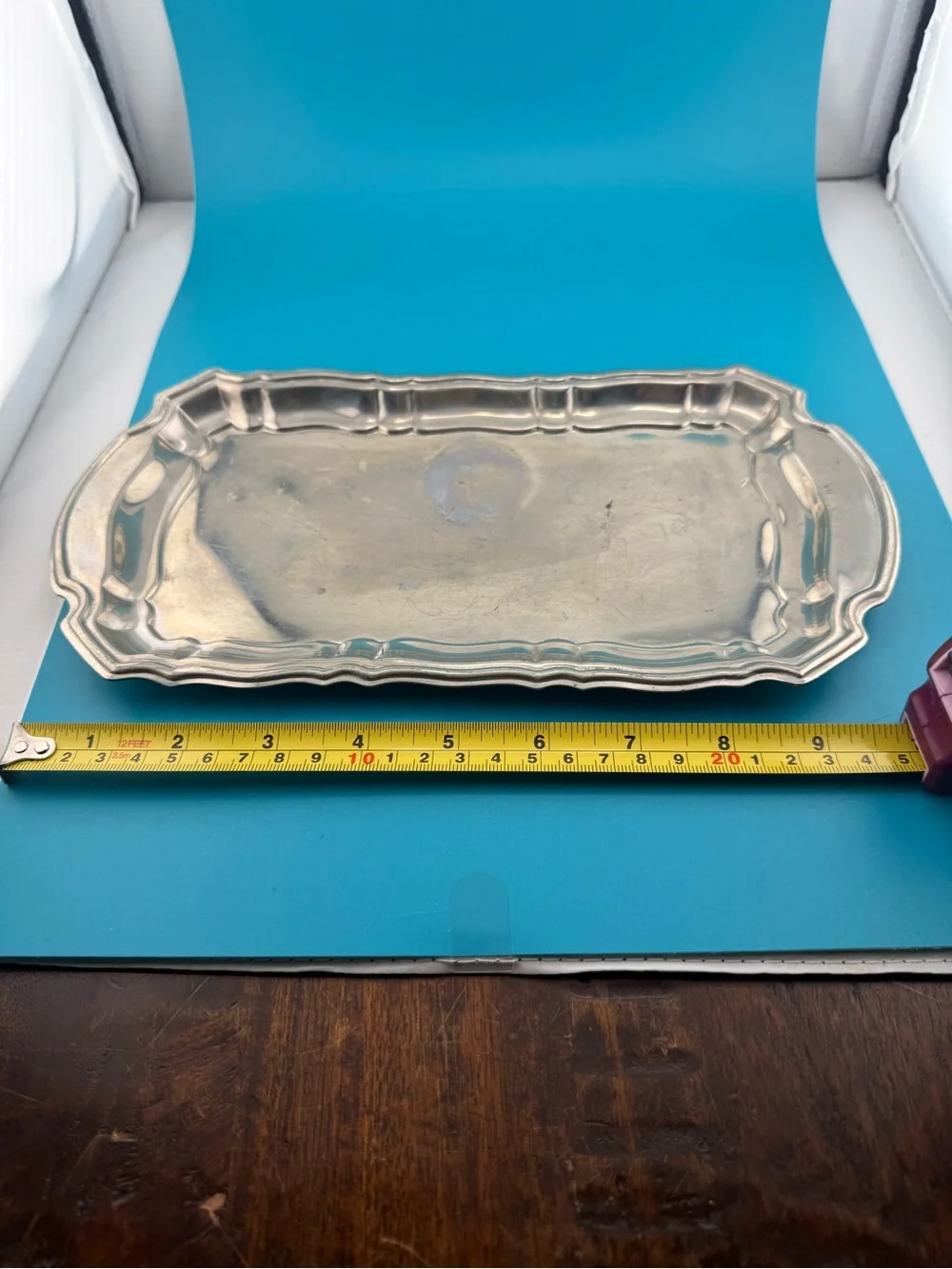 Vintage Silverplate Scalloped Serving Vanity Tray 9.5”